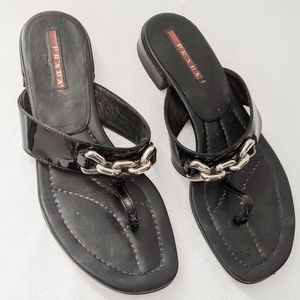 Prada black buckle sandals size 36 1/2